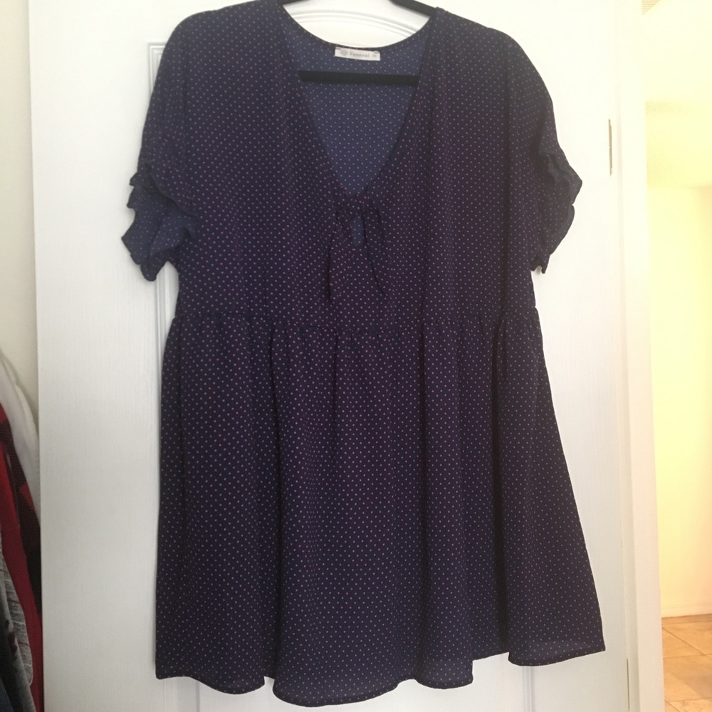 Blue w/pink polka dot top Size 2x